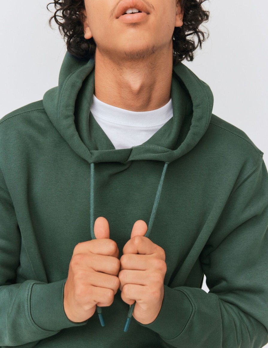 Homme BZB Sweat | Sweat A Capuche Basique Vert