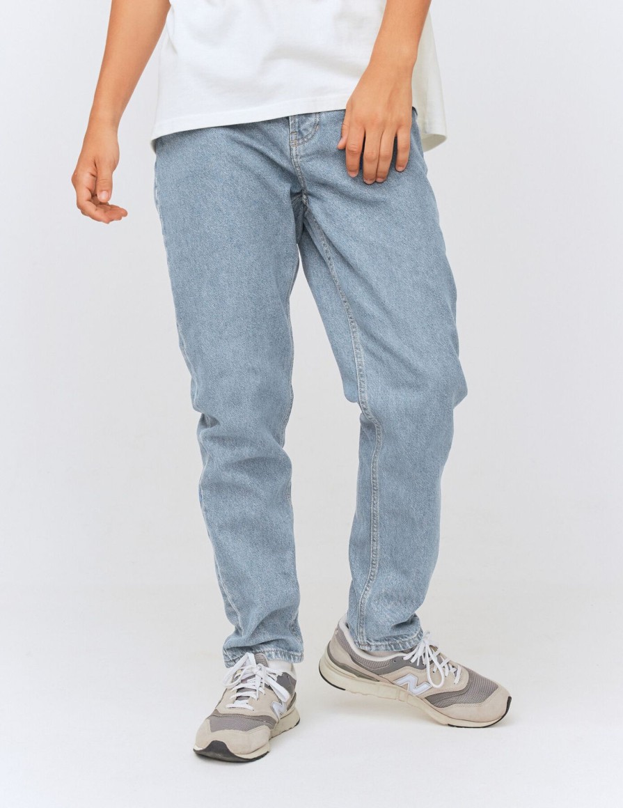 Homme BZB Jeans | Jean Straight Triple Stone Bleu Jean Bleach