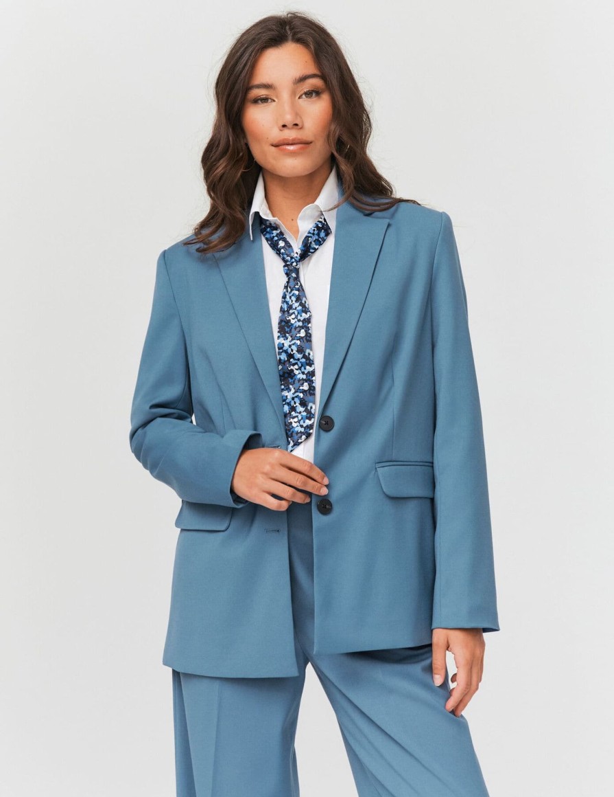 Femme BZB Veste & Blouson | Blazer Uni Bleu