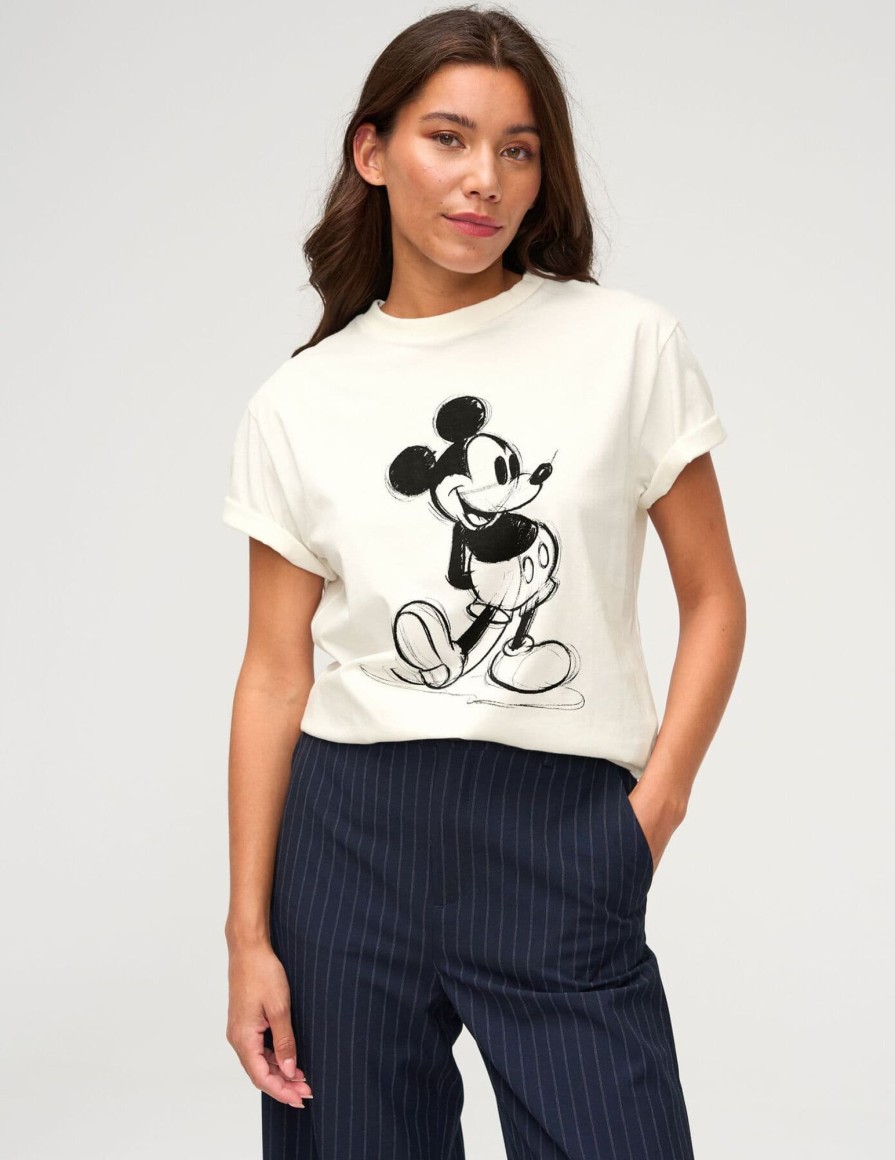 Femme BZB Tee-Shirt & Polo | T-Shirt Licence Mickey Blanc