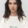 Femme BZB Tee-Shirt & Polo | T-Shirt Brode Now Or Never Blanc