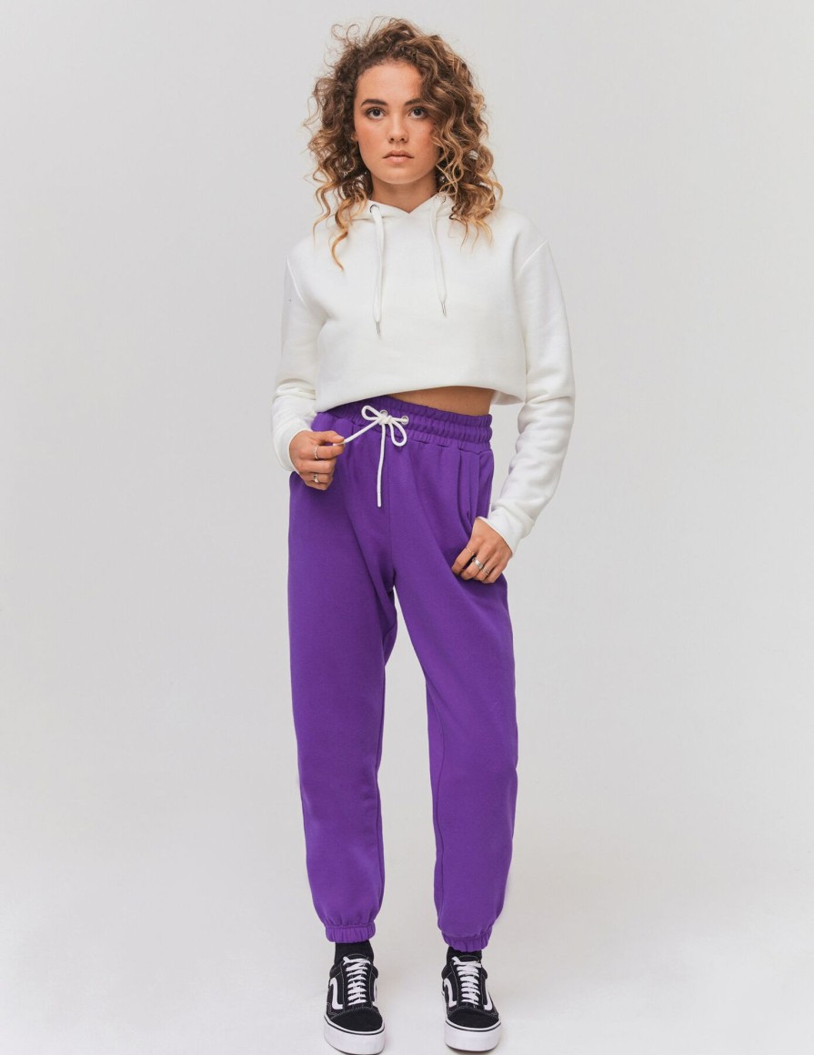 Femme BZB Pantalon | Jogging Brode Campus Violet