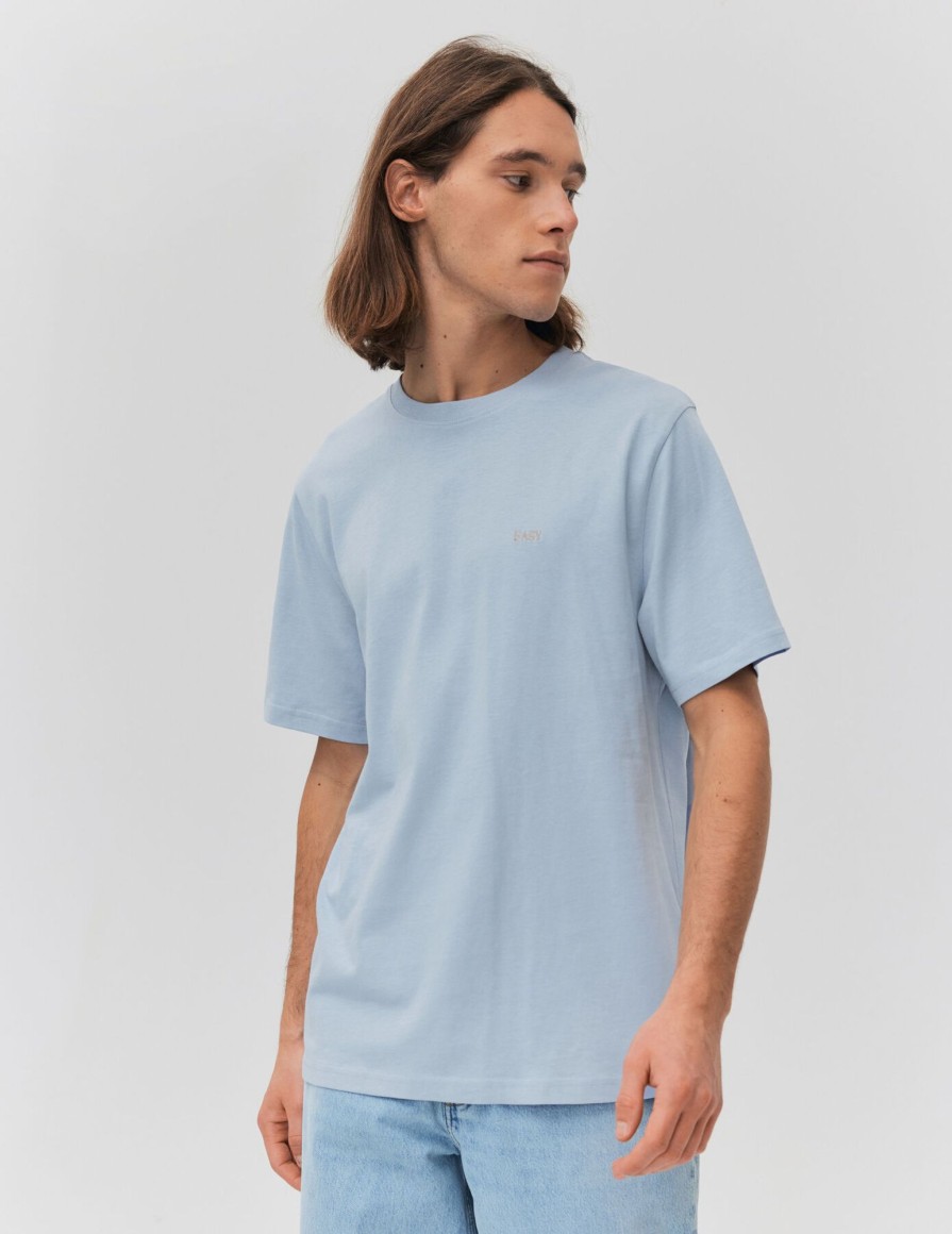 Homme BZB Tee-Shirt | T-Shirt Brode Bleu Clair