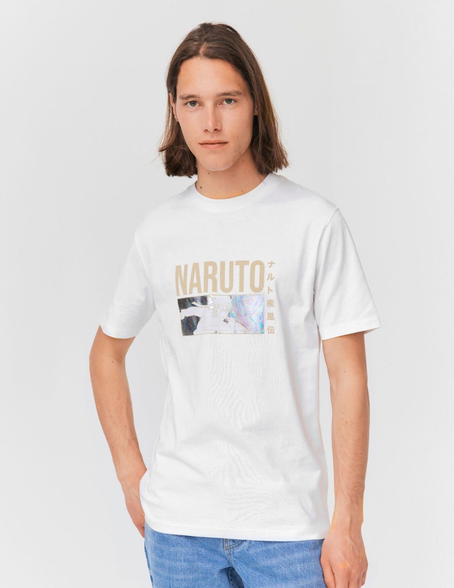 Homme BZB Tee-Shirt | T-Shirt Naruto Blanc