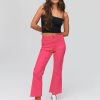 Femme BZB Jeans | Jean Flare Couleur Cropped Rose