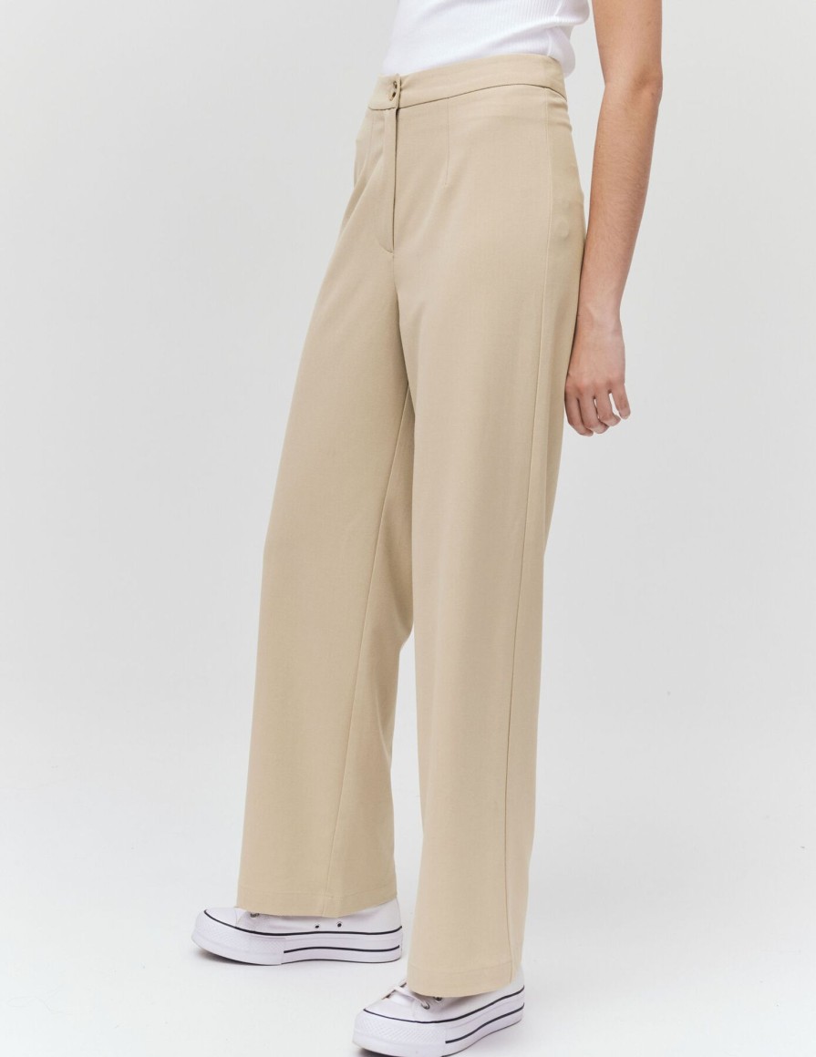 Femme BZB Pantalon | Pantalon Tailleur Beige