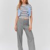 Femme BZB Pantalon | Pantalon Tailleur Gris Clair