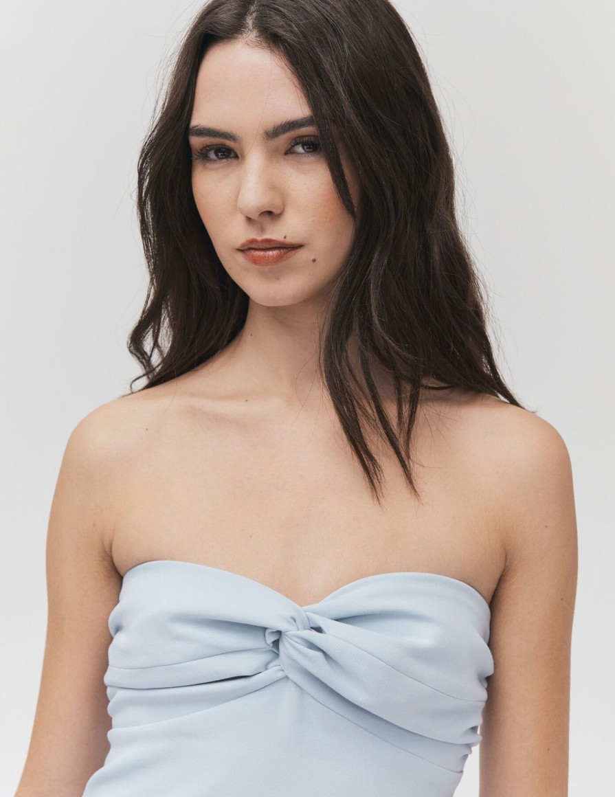 Femme BZB Robe | Robe Bustier Bleu Clair