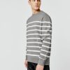 Homme BZB Pull | Pull Mariniere Gris Chine Fonce