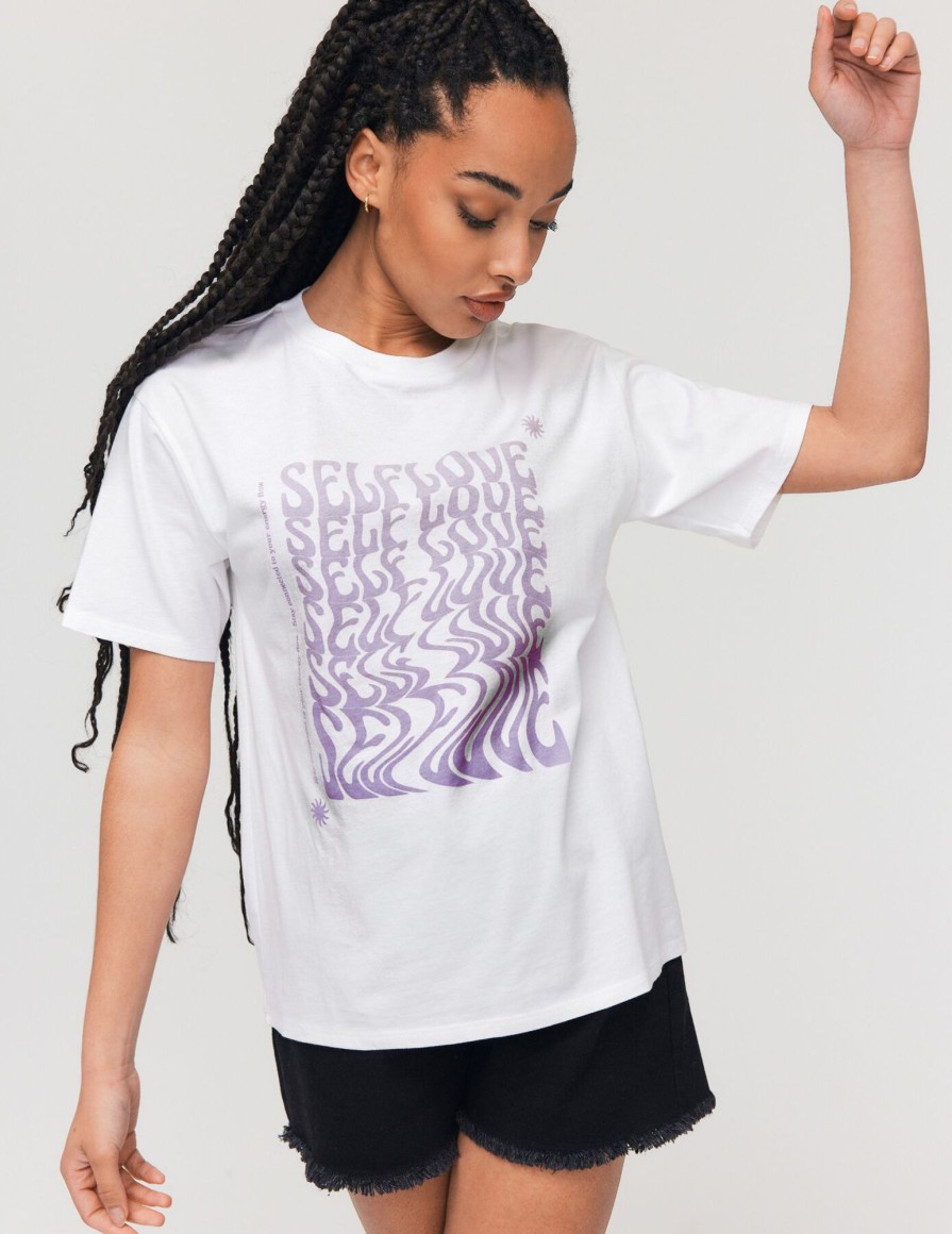 Femme BZB Tee-Shirt & Polo | T-Shirt Imprime Blanc