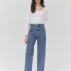 Femme BZB Jeans | Jean Straight Taille Haute Bleu Moyen