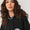 Femme BZB Sweat | Sweat Capuche Imprime Noir