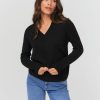 Femme BZB Pull | Pull Col V Uni Noir