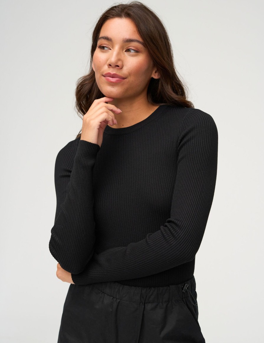 Femme BZB Pull | Pull Cotele Uni Noir