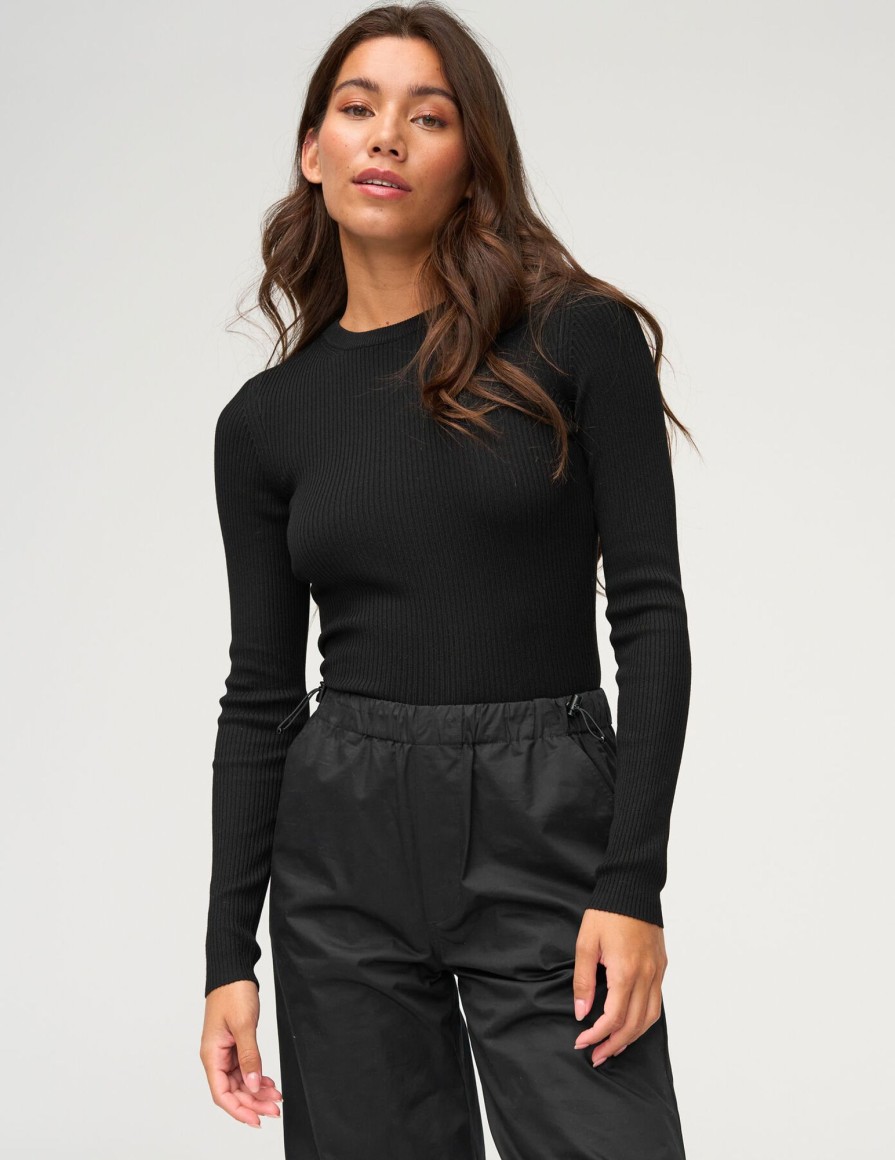 Femme BZB Pull | Pull Cotele Uni Noir