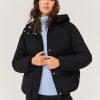 Femme BZB Manteau & Doudoune | Doudoune A Capuche Unie Rembourrage Recycle Noir