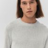 Homme BZB Pull | Pull Col Rond Coton Uni Gris Clair