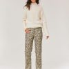 Femme BZB Jeans | Jean Straight Imprime Leopard Camel