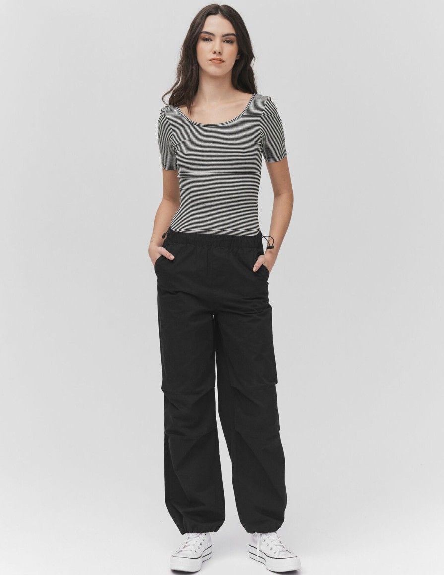 Femme BZB Pantalon | Pantalon Parachute Noir