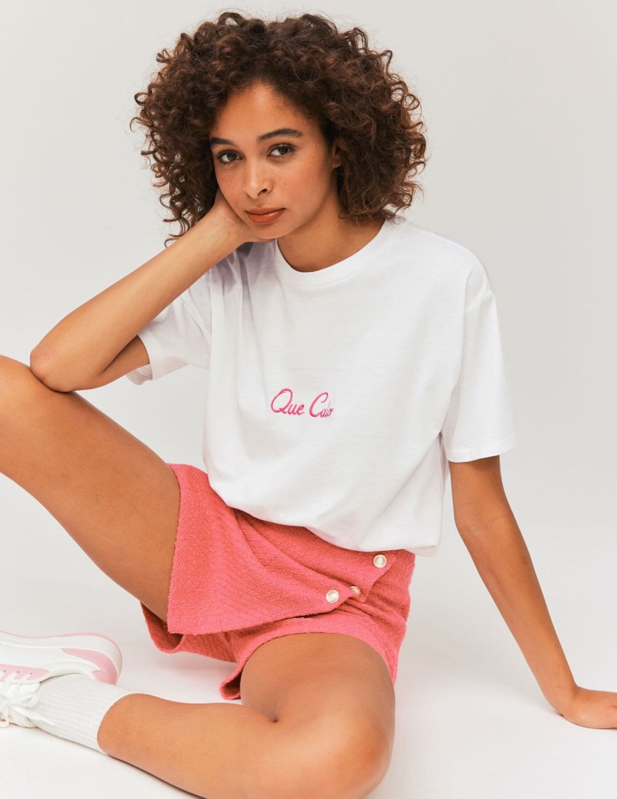 Femme BZB Tee-Shirt & Polo | T-Shirt Brode Que Calor Blanc