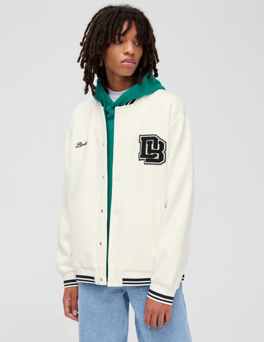 Homme BZB Veste & Blouson | Bomber Campus Blanc