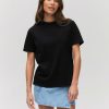 Femme BZB Tee-Shirt & Polo | T-Shirt Basique Uni Noir