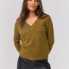 Femme BZB Pull | Pull Col V Paillete Marron