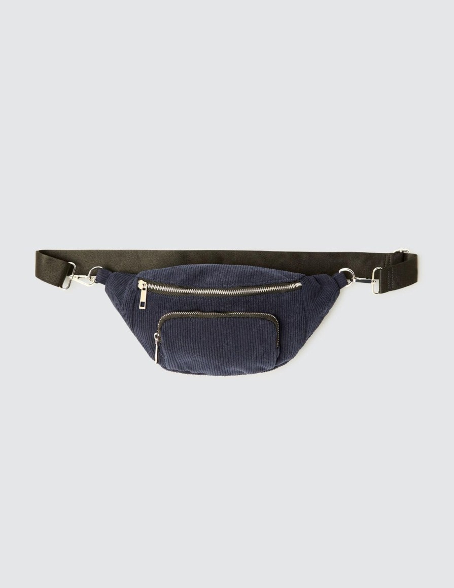 Femme BZB Sac & Pochette | Sac Banane Velours Mixte Bleu Fonce