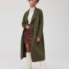 Femme BZB Manteau & Doudoune | Manteau Long En Laine Vert Kaki