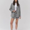 Femme BZB Veste & Blouson | Blazer Raye Gris Clair