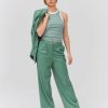 Femme BZB Pantalon | Pantalon Tailleur A Pinces Vert