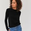 Femme BZB Pull | Pull Col Rond Uni Noir