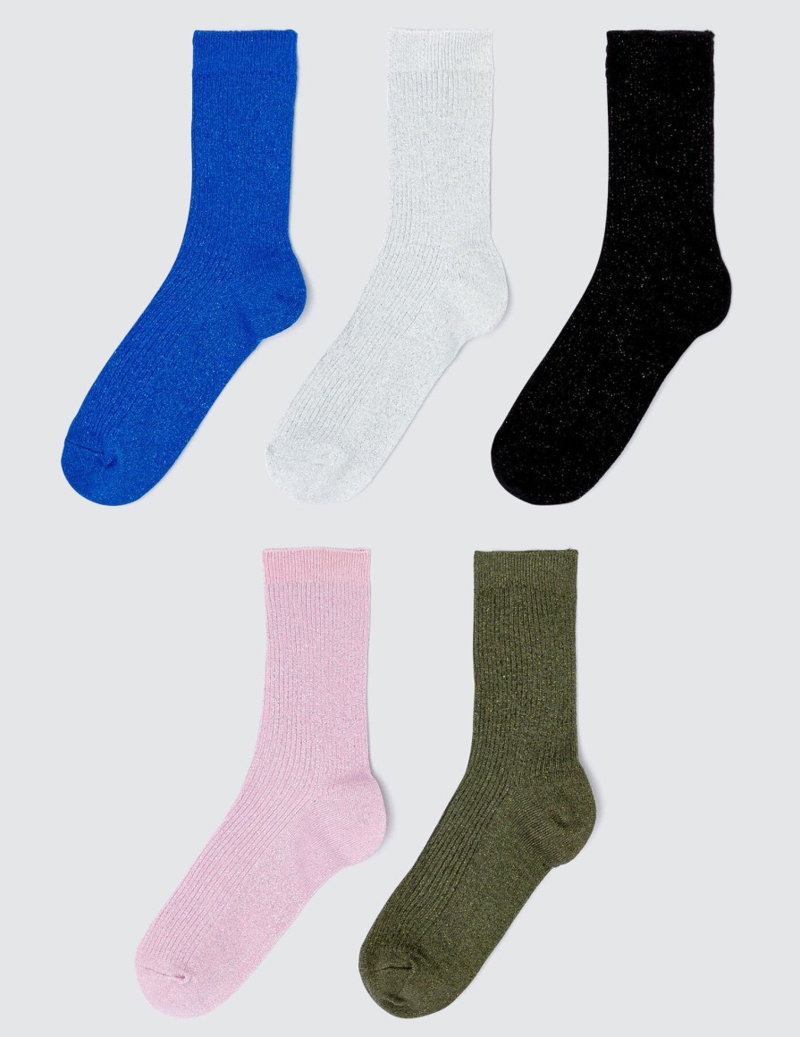 Femme BZB Collants & Chaussettes | Lot De 5 Paires Chaussettes Lurex Multicolore