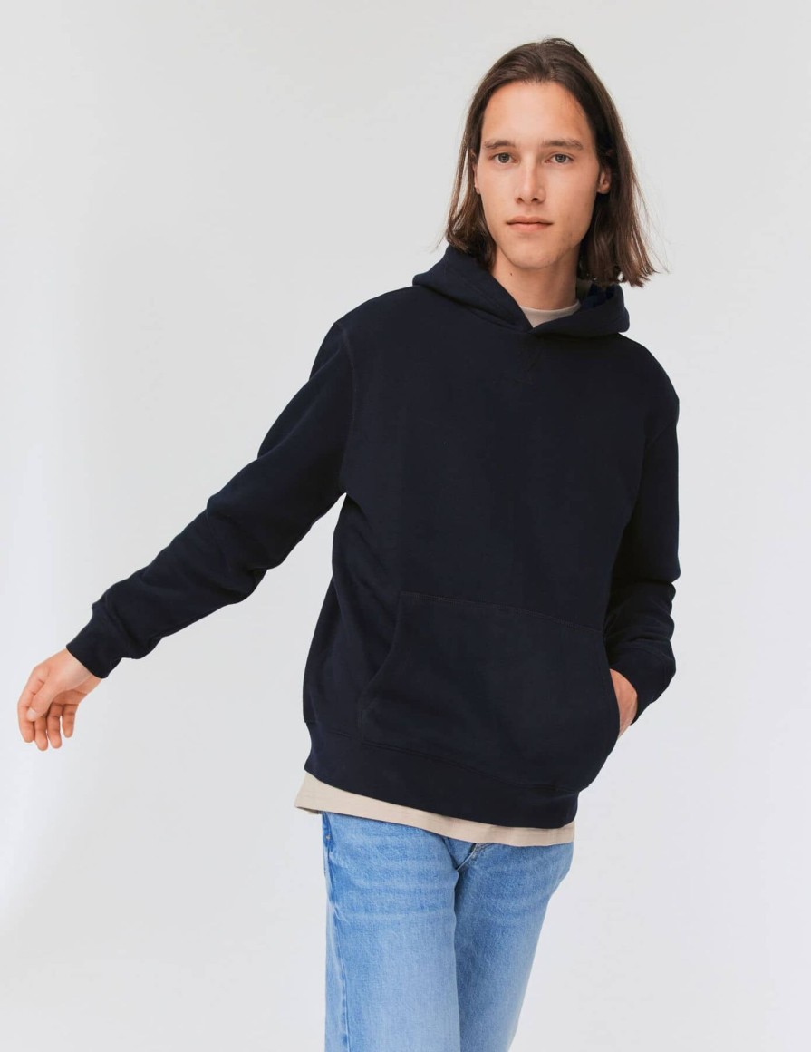 Homme BZB Sweat | Sweatshirt A Capuche Extra Doux Bleu Fonce