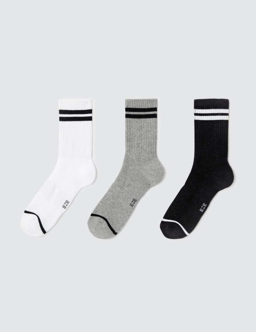 Homme BZB Chaussettes | Lot De 3 Paires De Chaussettes Sport Noir