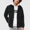 Homme BZB Veste & Blouson | Veste En Jean Col Sherpa Noir