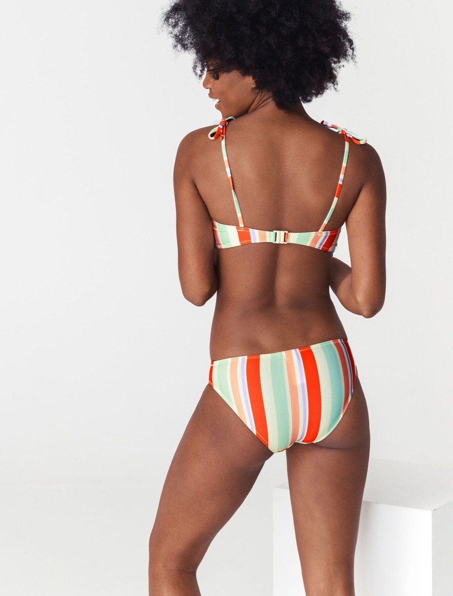 Femme BZB Maillots De Bain | Bas De Maillot De Bain Culotte Rayures Multicolore