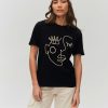 Femme BZB Tee-Shirt & Polo | T-Shirt Visage Brode Noir