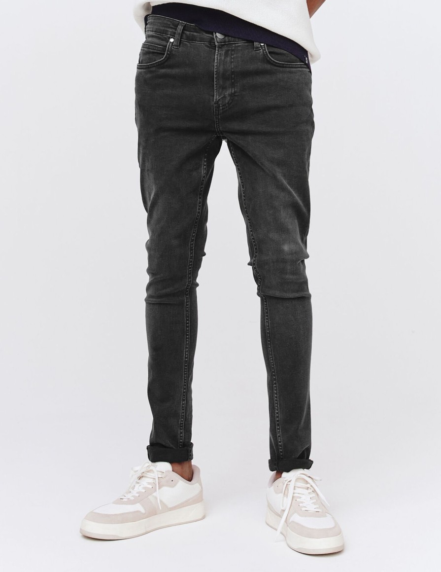 Homme BZB Jeans | Jean Skinny Basique Delave Noir