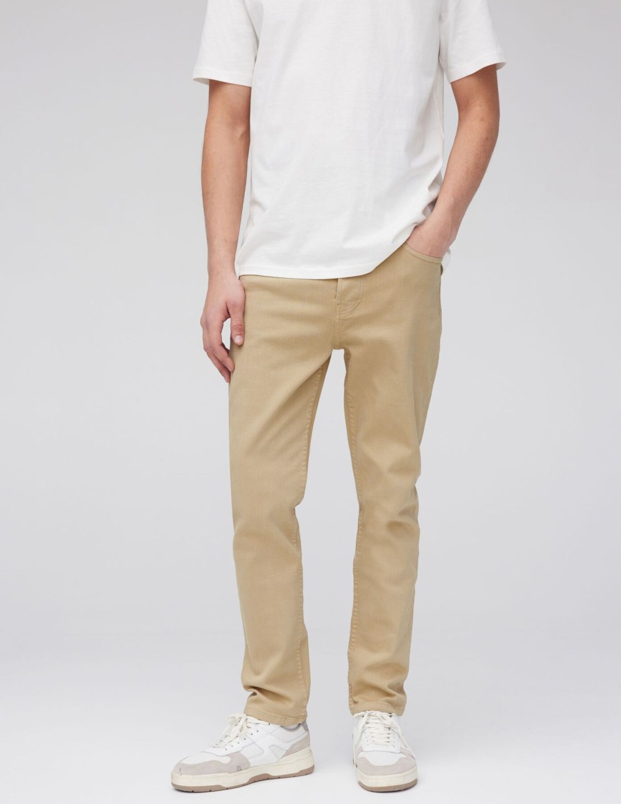 Homme BZB Jeans | Jean Straight De Couleur Beige