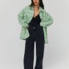 Femme BZB Veste & Blouson | Surchemise Tweed A Carreaux Vert