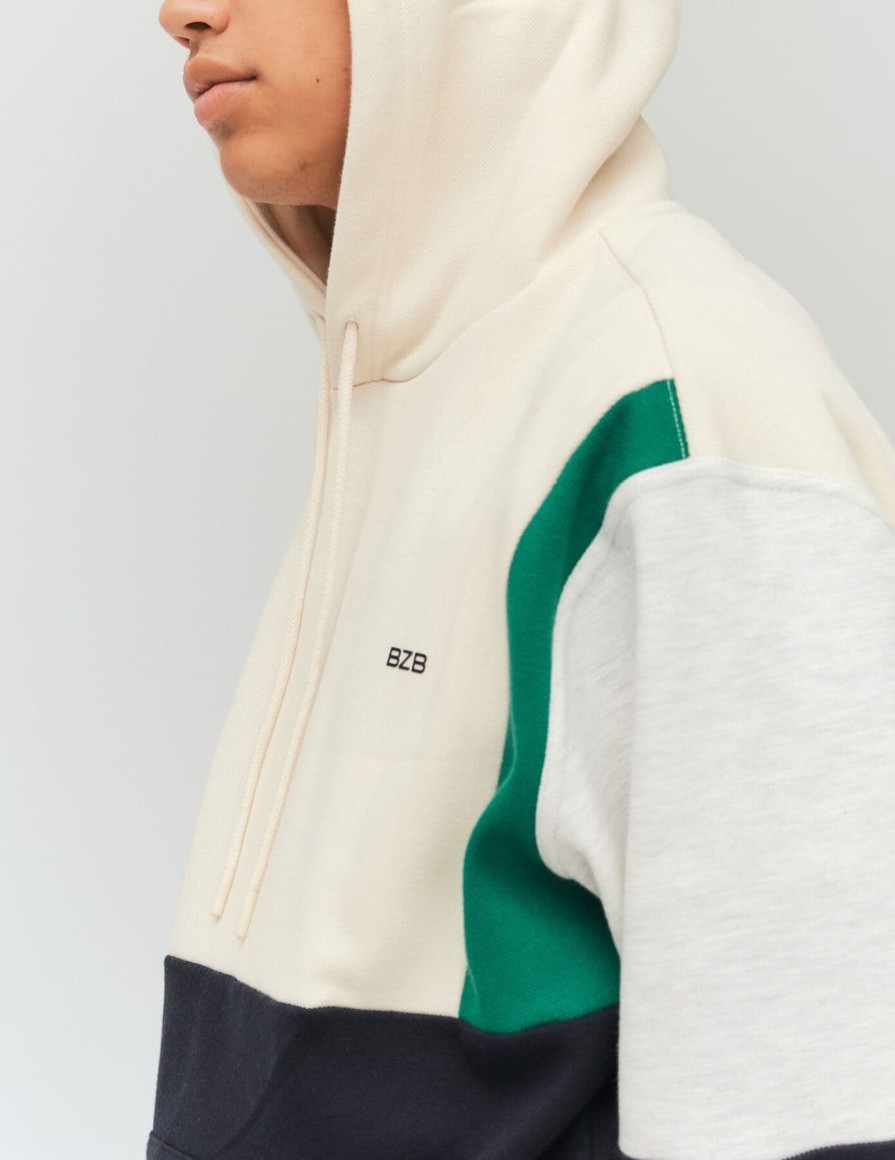 Homme BZB Sweat | Sweat A Capuche Colorblock Multicolore