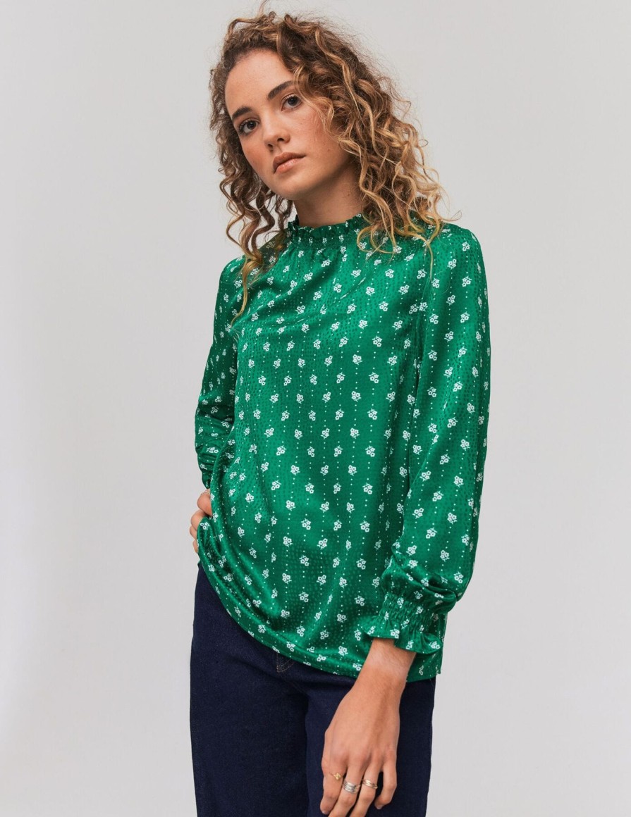 Femme BZB Chemise & Blouse | Blouse Imprimee Vert