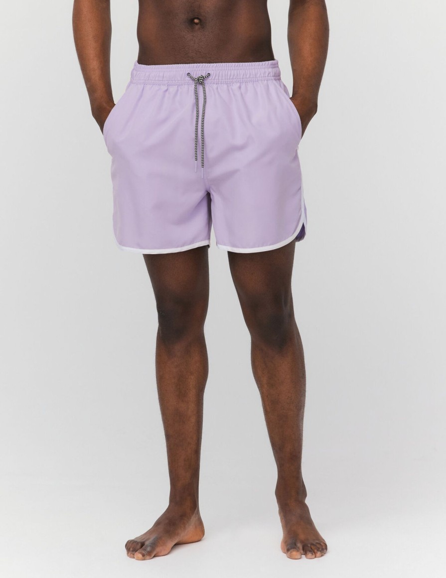 Homme BZB Shorts De Bain | Short De Bain Running Malaga Violet