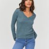 Femme BZB Pull | Pull Col V Uni Bleu