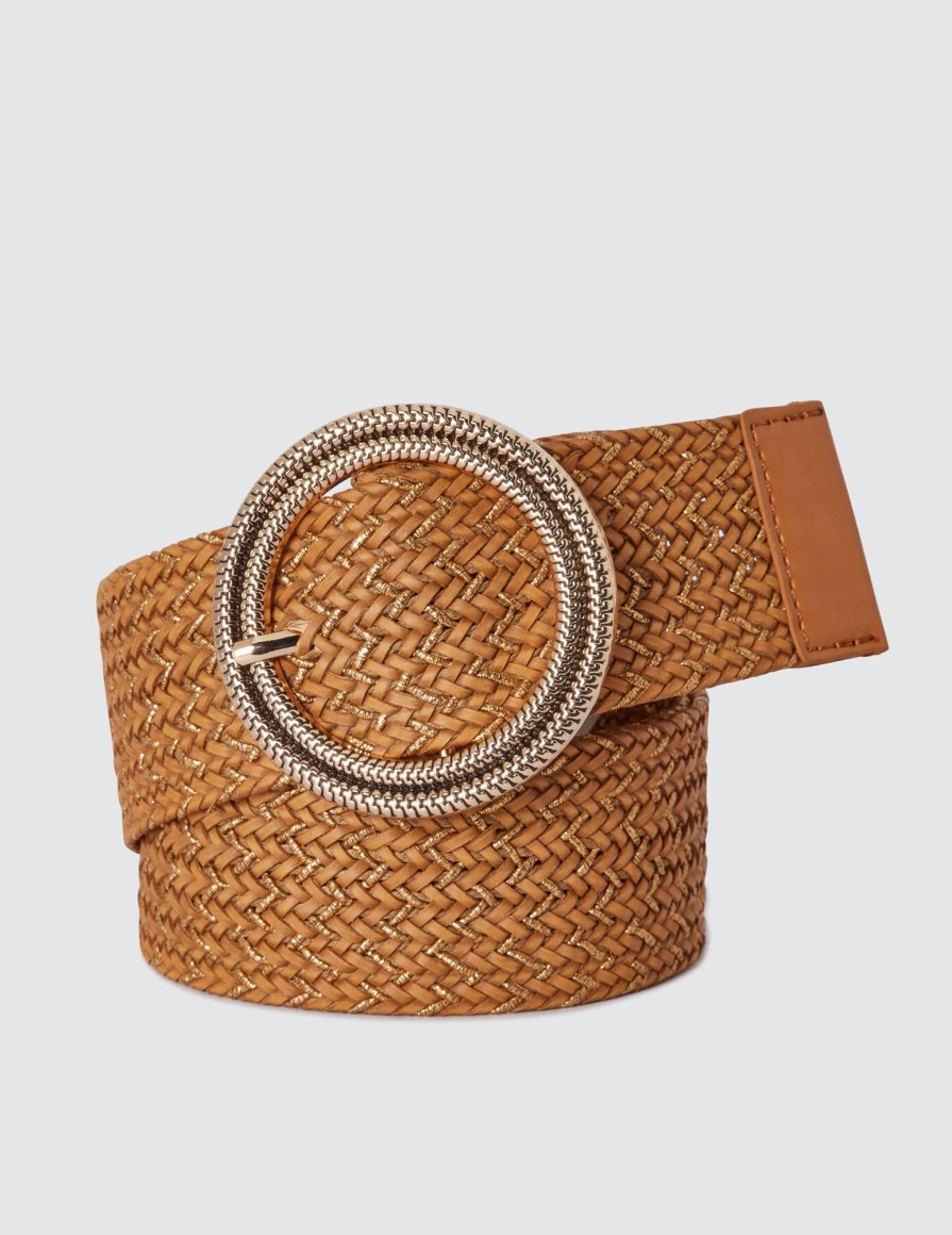 Femme BZB Ceinture | Ceinture Tressee Bicolore Cam Multicolore