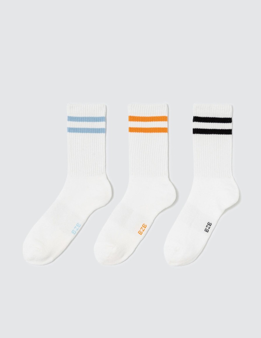 Homme BZB Chaussettes | Lot De 3 Paires De Chaussettes Sport Orange