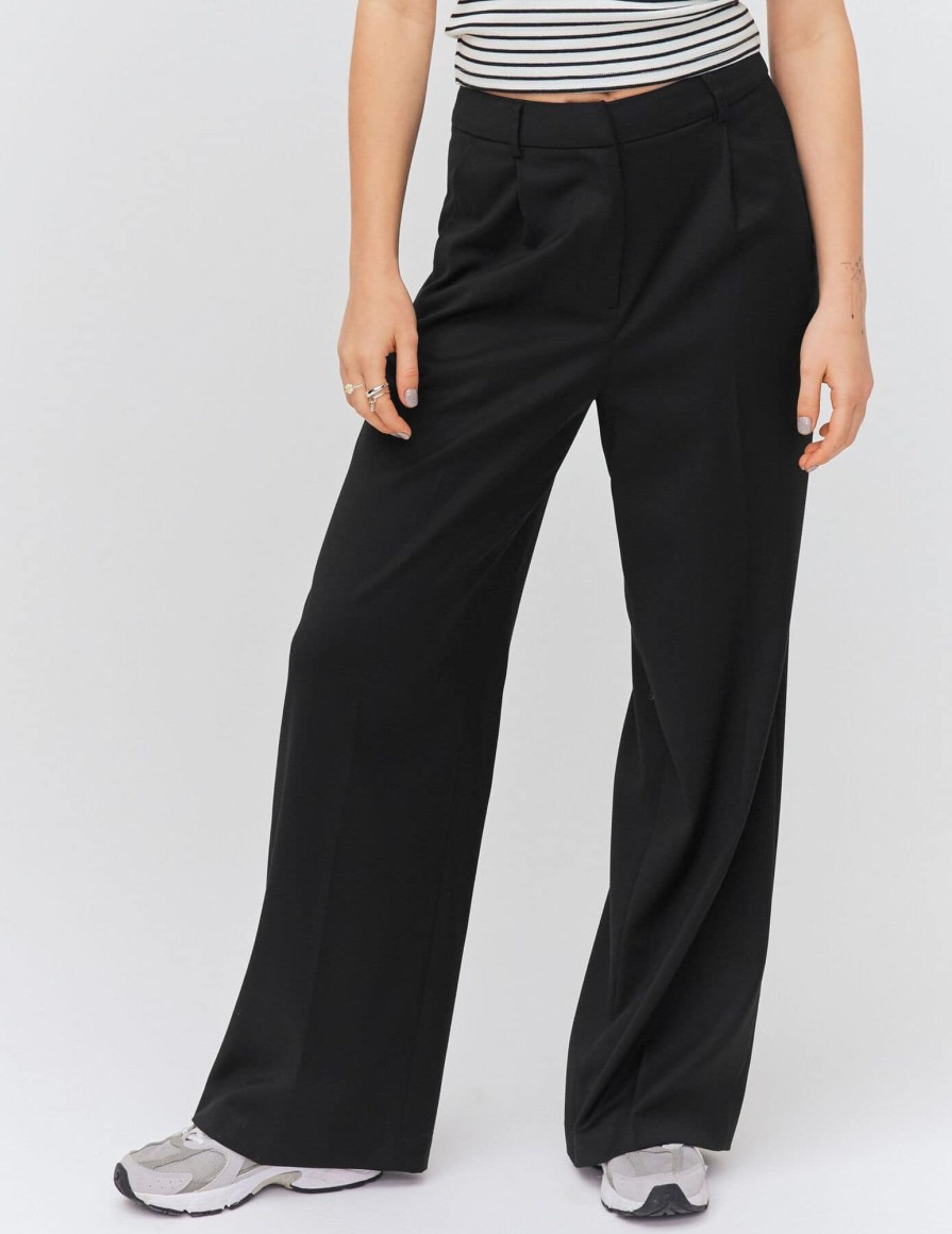 Femme BZB Pantalon | Pantalon Tailleur A Pinces Noir