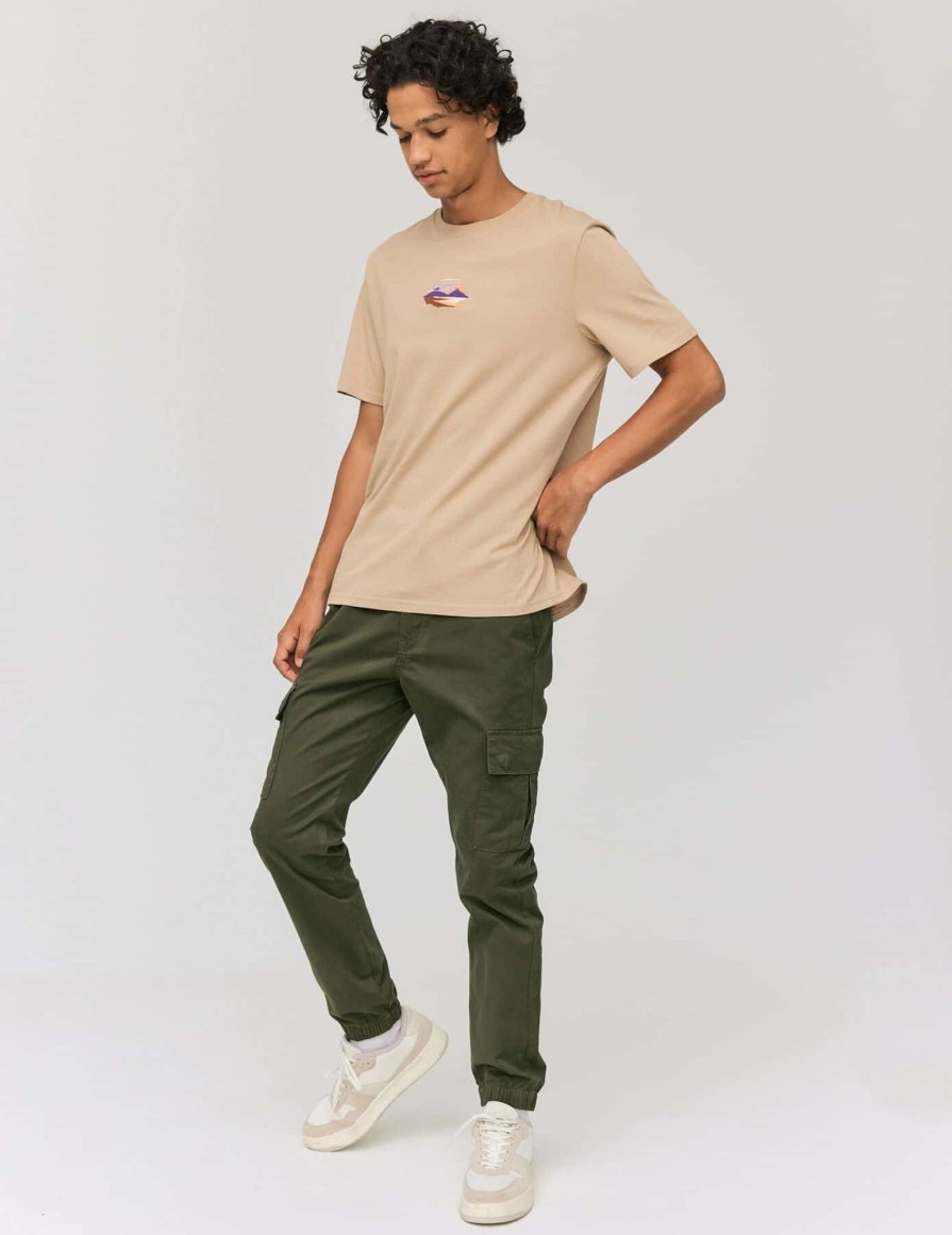 Homme BZB Pantalon | Pantalon Jogger Cargo Vert Kaki