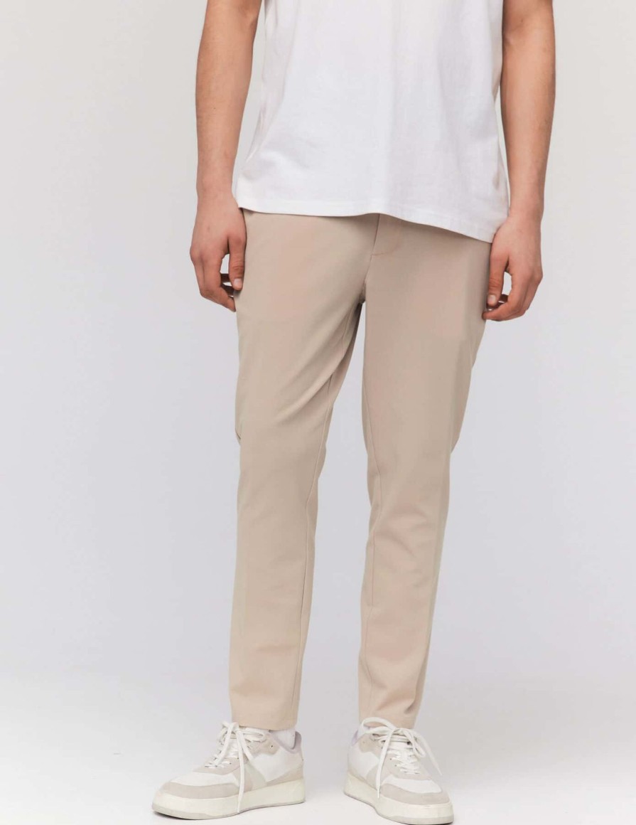 Homme BZB Pantalon | Pantalon City Uni Beige